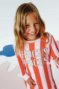 Penti Pink Girl's Hocus Pocus Striped Long Sleeve Pajama Set