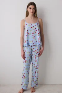Penti Strawberries Chally Light Blue Tank Top Pajamas Tops - Image 2
