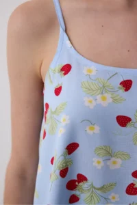Penti Strawberries Chally Light Blue Tank Top Pajamas Tops - Image 4