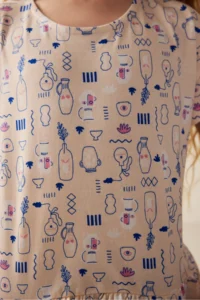 Penti Girls' Cute Vase Patterned Pajama Set - Image 5