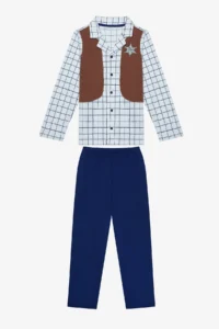 Penti Boy's Sheriff Shirt Cotton Multicolored Pajama Set