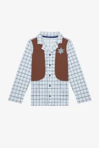 Penti Boy's Sheriff Shirt Cotton Multicolored Pajama Set - Image 2