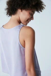 Penti Lilac Gingham Satin Crop Tank Top - Image 3