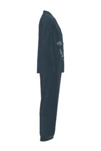Penti Cotton Boy's Footbunny White Buttoned Shirt Pajama Set - Image 2