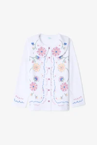 Penti Girl's Floral Embroidered Handkerchief Cotton Pajama Set - Image 4