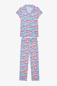 Penti Girl's Colorful Bows Cotton Shirt Off-White Pajama Set