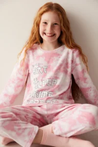Penti Girls' Anime Slogan Pajama Set