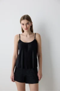 Penti Fleur Black Tank Top - Penti Loves Paris Koleksiyonu