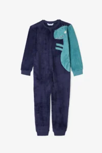 Penti Dark Indigo Boy's Dino Zippered Pajama Overalls - Image 4