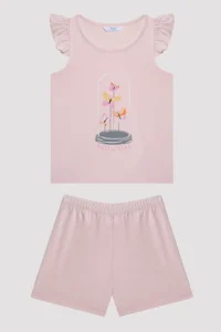 Penti Girls' Butterfly Multicolored 2 Sets Pajama Set - Image 2