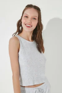 Penti Open Gray Melanj Bu4u Logo Pointel Tank Top - Image 2