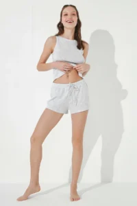Penti Open Gray Melanj Bu4u Logo Pointel Tank Top - Image 5