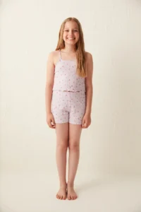 Penti Open Lilac Girls' Flower 2 Sets Pajama Set