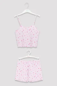 Penti Open Lilac Girls' Flower 2 Sets Pajama Set - Image 6