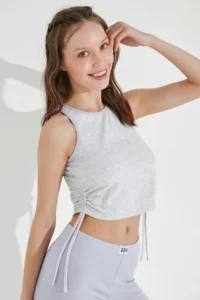 Penti Light Gray Bu4u Just Me Slogan Printed Tank Top - Image 3