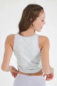 Penti Light Gray Bu4u Just Me Slogan Printed Tank Top - Image 4
