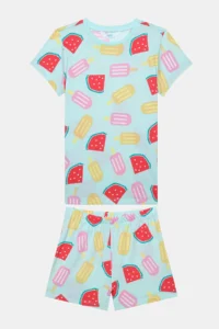 Penti Girl's Watermelon Cotton Multicolor 2-Piece Pajama Set - Image 6