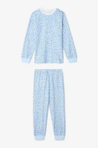 Penti Off-White Girl's Crispy Floral Patterned Long Sleeve Cotton 2-Piece Pajama Set - Image 2