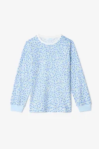 Penti Off-White Girl's Crispy Floral Patterned Long Sleeve Cotton 2-Piece Pajama Set - Image 3