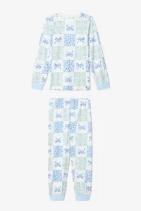 Penti Off-White Girl's Crispy Floral Patterned Long Sleeve Cotton 2-Piece Pajama Set - Image 5