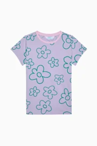 Penti Girls' Flowers Cotton Lilac Pajama Set - Image 2
