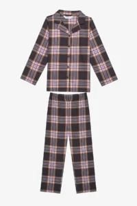 Penti Cotton Girl's Pink Plaid Red Shirt Pajama Set