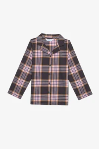 Penti Cotton Girl's Pink Plaid Red Shirt Pajama Set - Image 2
