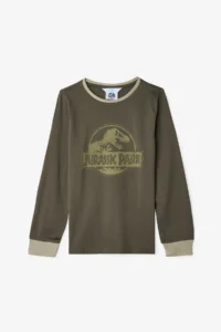 Penti Khaki Boy's Jurassic Park Long Sleeve Cotton Pajama Set - Image 2