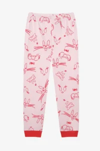 Penti Long Sleeve Cotton Girl's Pinky Looney Multicolored Pajama Set - Image 3