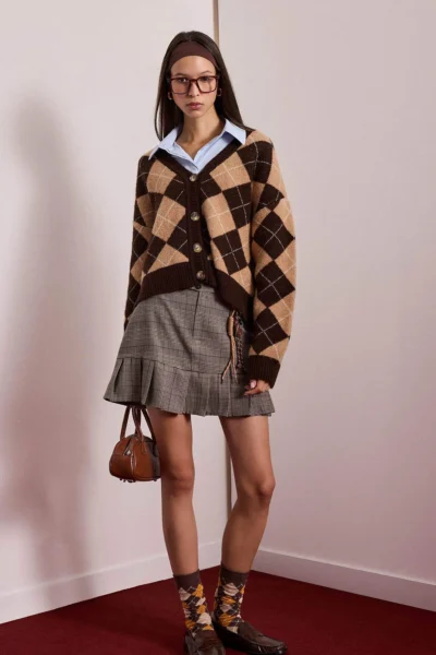 DeFacto Pilise Checkered Normal Waist Mini Skirt