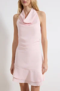 TRENDYOLMİLLA Pink with flywheel Crepe Short / Mini Weaving Dress - Image 3