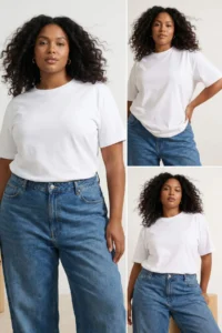 Trendyol Curve White 3 Sets Paket Plus Size T-Shirt