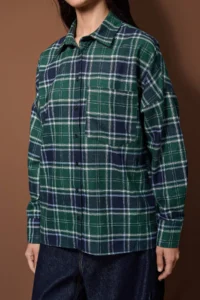 TRENDYOLMİLLA Mavi-Multicolored Flannel Plaid Oversized/Wide Pattern Shirt - Image 3