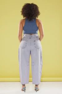 Trendyol Curve Open Blue-Pink High Waist Bagyy Fit plus size jeans - Image 6