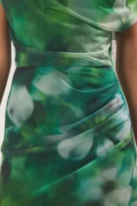 TRENDYOLMİLLA Multicolored Patterned Lined Tulle Knitting Chic Evening Gown Gece Graduation Dress - Image 3