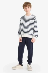 DeFacto Boy's Navy Blue Elastic Waist Pocket Jogger School Sweatpants R5970a624au - Image 4