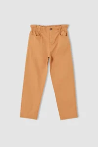 DeFacto Girl's Slouchy Fit Paperbag Waist Fit Jean Trousers