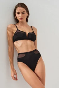 Pierre Cardin Polina Strappy V Tulle Bikini Tulle Black New Season Rl231244 - Image 3