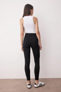 TRENDYOLMİLLA Black-Brown 2 Sets Pack interlock Fitted High Waist Knitting Leggings - Image 7