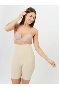 MİSTİRİK Porfy Model Laser Cut Non-marking Short Shorts Biker Sports Tights Skin Color - Image 2