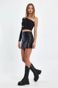 Ceylen Rope with accessories Leather Skirt - Image 6