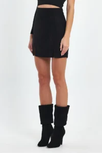 Ceylen Double slit Suede Skirt - Image 3