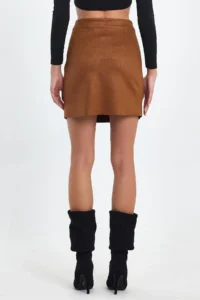 Ceylen Double slit Suede Skirt - Image 8