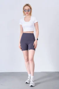 Domoda Push-up Sports Shorts with Anthracite Pockets and Carioca Stitching Flexible and Comfortable Women's Biker Short Tights @padova - Image 3