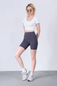 Domoda Push-up Sports Shorts with Anthracite Pockets and Carioca Stitching Flexible and Comfortable Women's Biker Short Tights @padova - Image 4