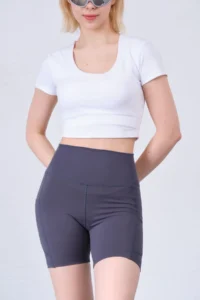Domoda Push-up Sports Shorts with Anthracite Pockets and Carioca Stitching Flexible and Comfortable Women's Biker Short Tights @padova - Image 6