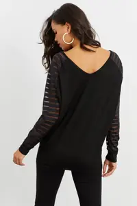 Cool & Sexy Women Black V-neck Blouse - Image 6