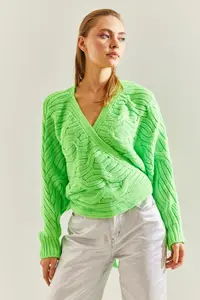 Bianco Lucci Women Braided tied up Knitwear Cardigan NGO162 - Image 5