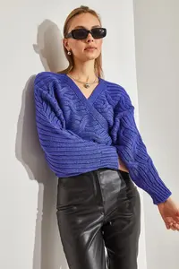 Bianco Lucci Women Braided tied up Knitwear Cardigan NGO162 - Image 3