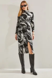Bianco Lucci Women Dalga Patterned Skirt
